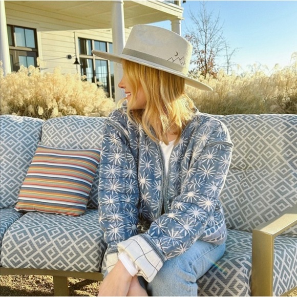 FREE PEOPLE Kara Blue Quilted Jacket S - Picture 2 of 13